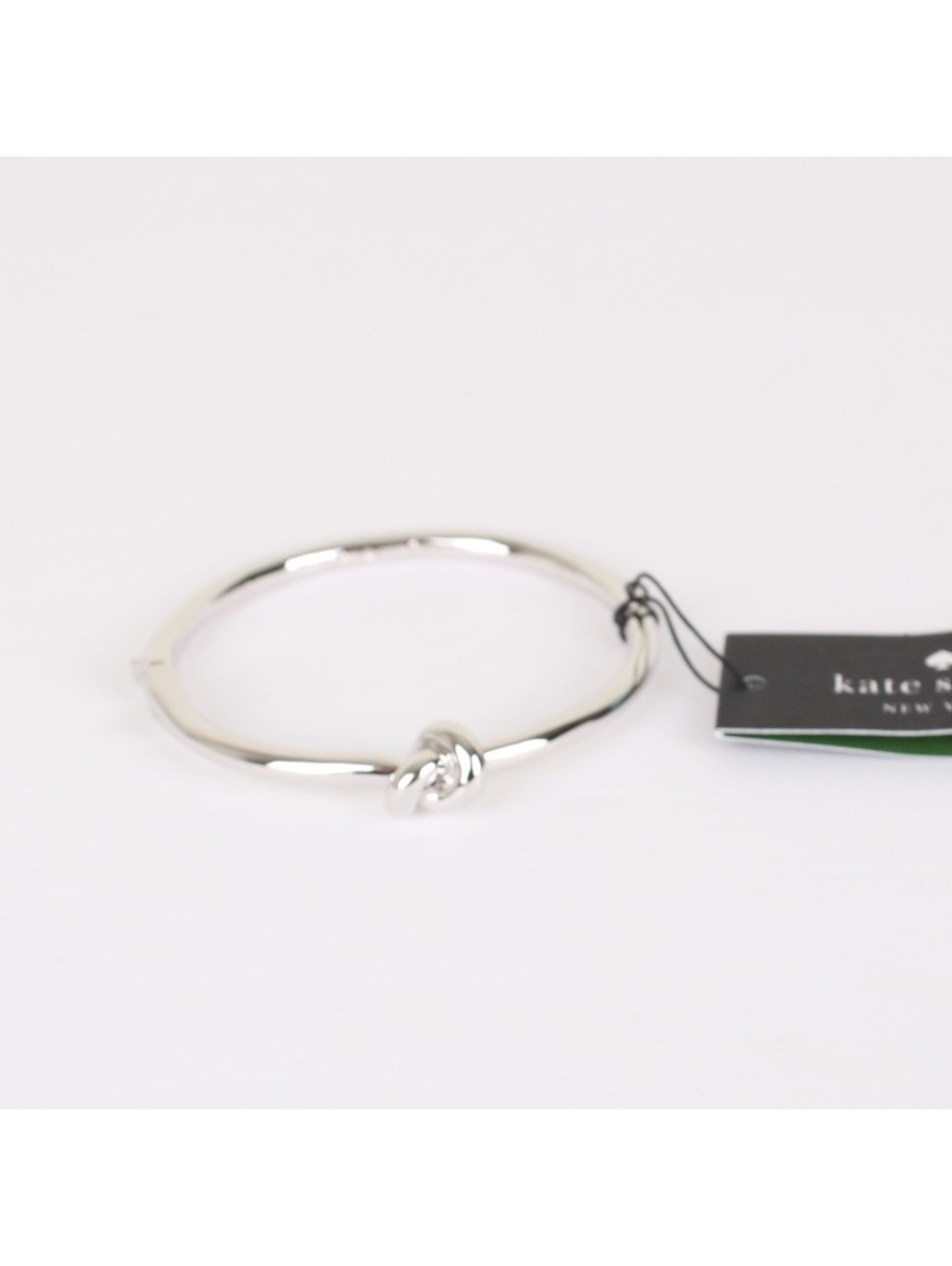 Kate Spade New York Silver-Toned Sailor's Knot Hinged Bangle Bracelet